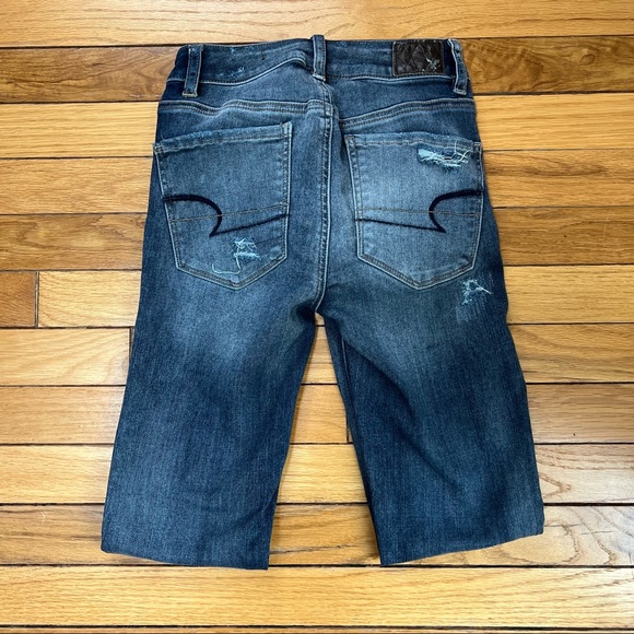 American Eagle distressed ripped patched super super stretch hi rise jegging - Picture 6 of 9
